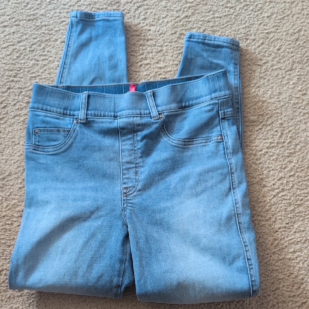 Spanx Light Wash Pull On Skinny Jeans Size Medium